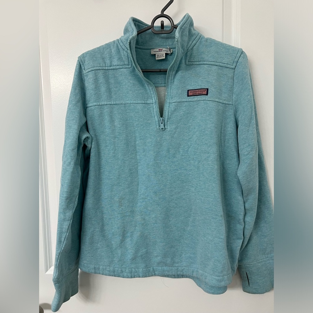 Vineyard Vines small turquoise quarter zip